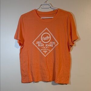 Lucky Brand Orange Tee with White Graphic